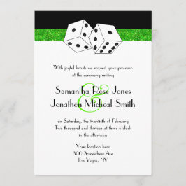 Las Vegas Wedding Dice Thema Green Imitats Glitzer Einladung