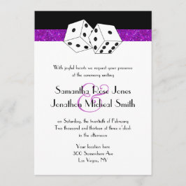 Las Vegas Wedding Dice Thema Lila Imitate Glitzer Einladung