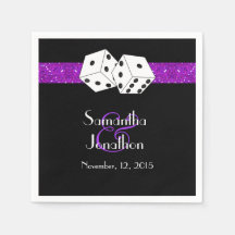 Las Vegas Wedding Dice Thema Lila Imitate Glitzer
