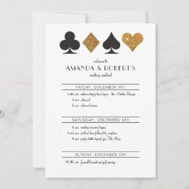 Las Vegas Wedding Einladung Timeline Gold Glitzer