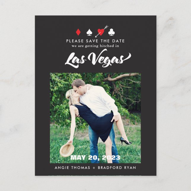 Las Vegas Wedding Foto Save the Date Postkarte (Vorderseite)