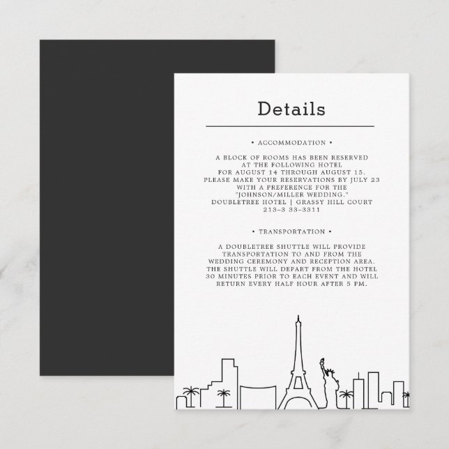 Las Vegas Wedding | Gästedaten Einladung (Vorne/Hinten)