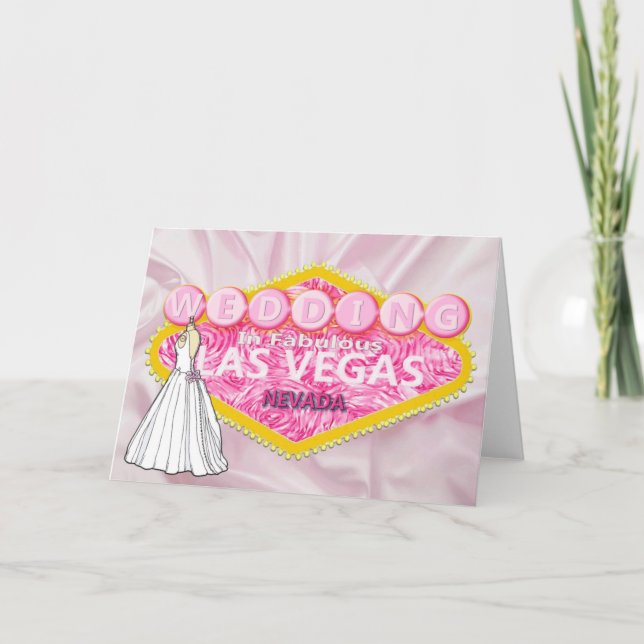 Las Vegas Wedding mit Brides Dress Einladung (Vorderseite)