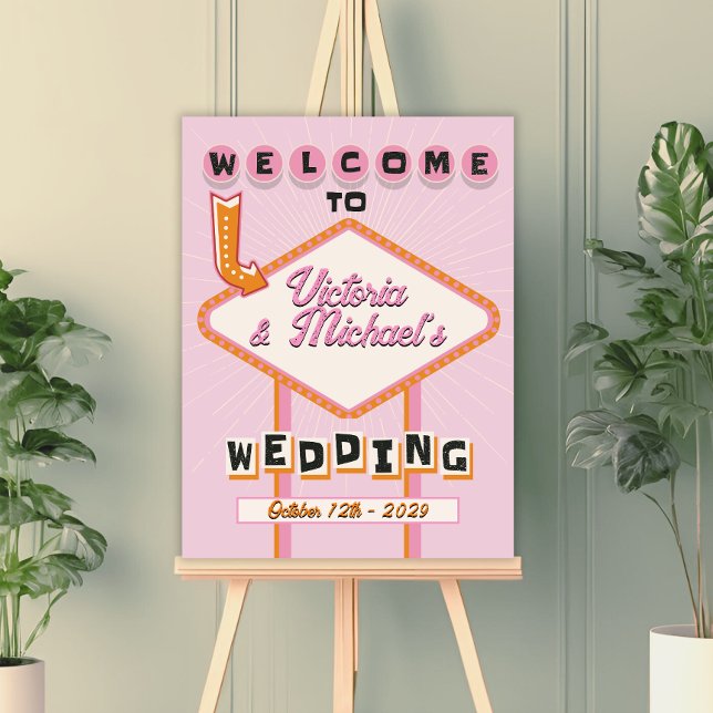 Las Vegas Wedding Mod Retro Begrüßungszeichen Poster (Von Creator hochgeladen)