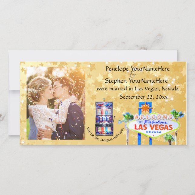 Las Vegas Wedding Newlyweds Foto Ankündigung (Vorderseite)