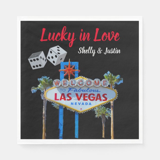 Las Vegas Wedding personalisiert Serviette (Vorderseite)