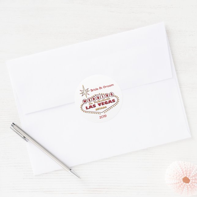 Las Vegas Wedding Personalisierter Sticker (Umschlag)