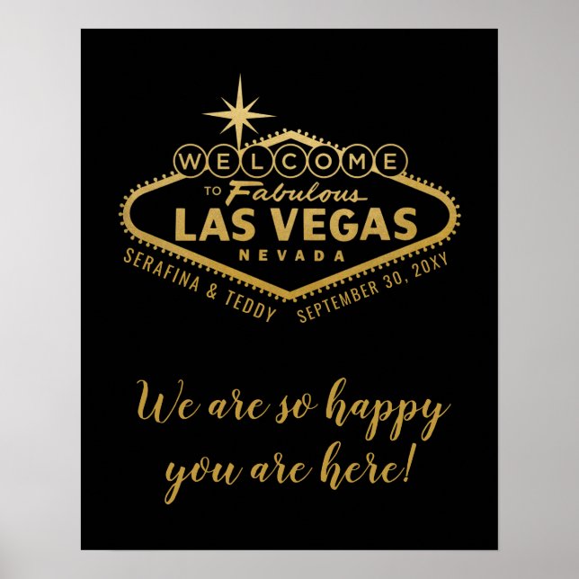 Las Vegas Wedding Personalisiertes Begrüßungszeich Poster (Vorne)