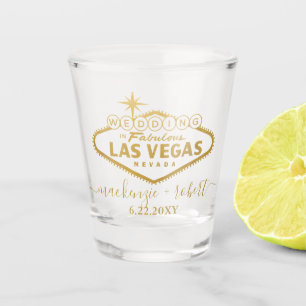 Las Vegas Wedding Personalisiertes Script Favor Go Schnapsglas