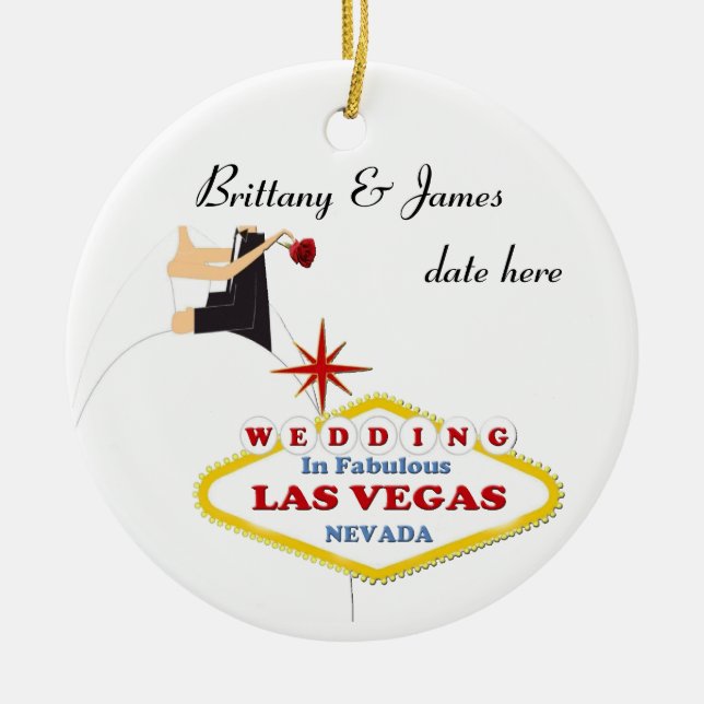 Las Vegas Wedding Personalized Ceramic Ornament (Vorne)