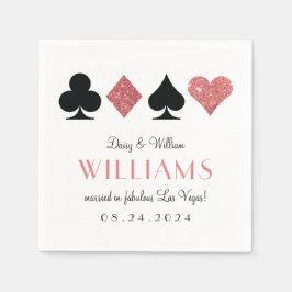 Las Vegas Wedding Pink und Black Cocktail Napkin Serviette