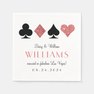 Las Vegas Wedding Pink und Black Cocktail Napkin Serviette
