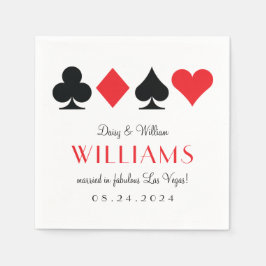 Las Vegas Wedding Red and Black Cocktail Napkin Serviette