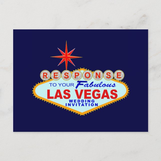 Las Vegas Wedding Response Card (Post Card) Einladungspostkarte (Vorderseite)