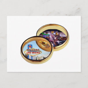 Las Vegas Wedding Rings Postcard Postkarte