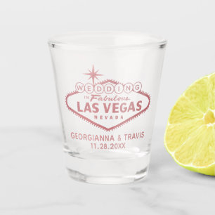 Las Vegas Wedding Rose Gold Pink Bridal Gefallen Schnapsglas