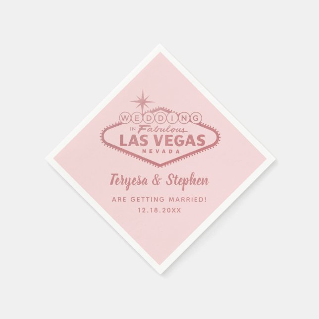 Las Vegas Wedding Rose Gold Pink Serviette (Ecke)