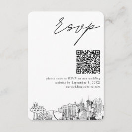 Las Vegas Wedding RSVP QR Code Small Begleitkarte