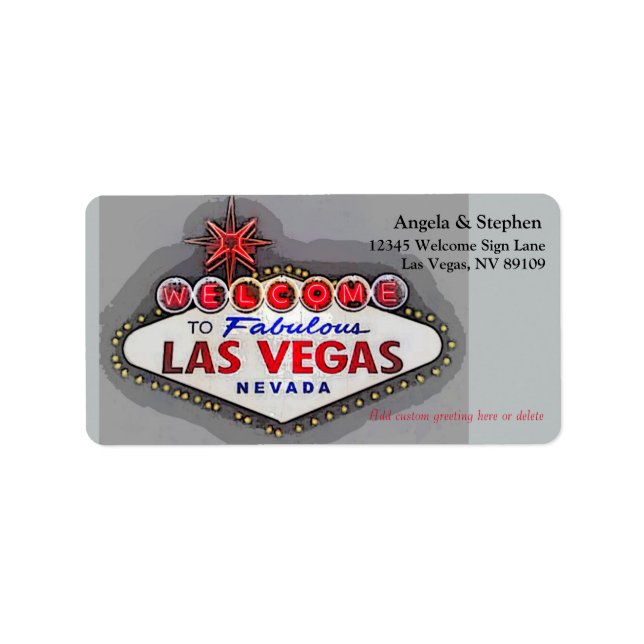 Las Vegas Wedding Rücksendeadresse Adressaufkleber (Vorne)
