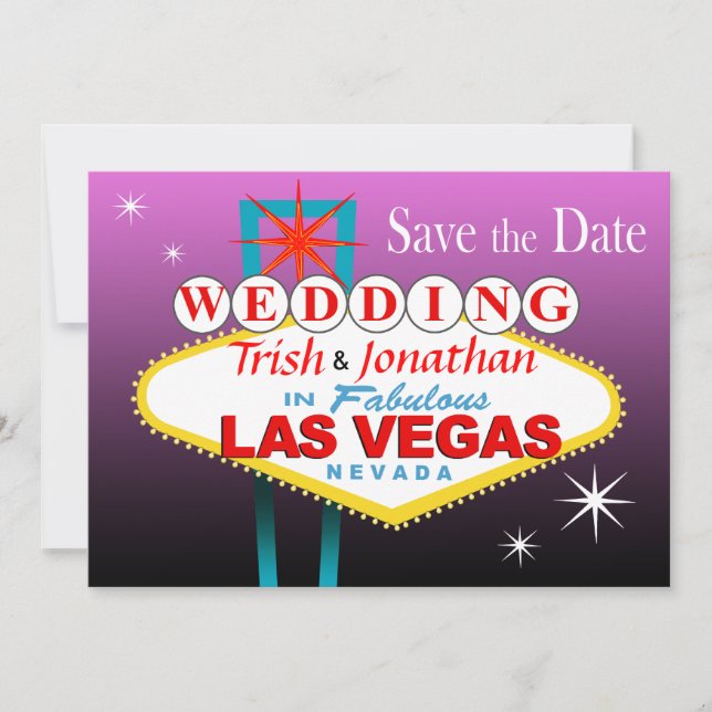 Las Vegas Wedding Save the Date - lila (Vorderseite)