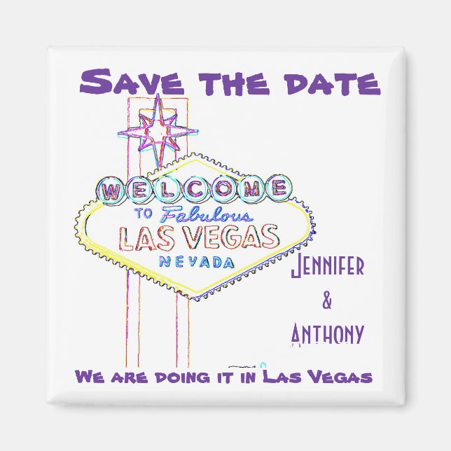 Las Vegas Wedding Save the Date Magnet (Vorne)
