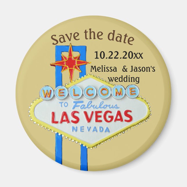 Las Vegas Wedding Save the Date Magnet (Vorne)