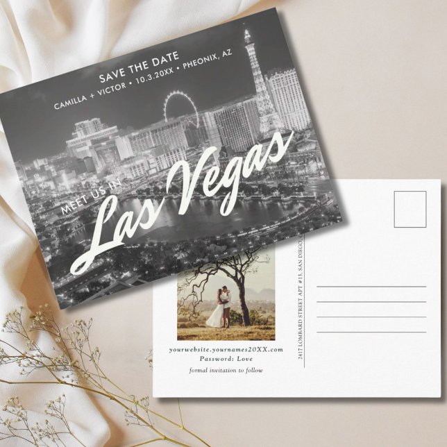 Las Vegas Wedding Save the Date Postcard Postkarte (Las Vegas Wedding Save the Date Postcard
)