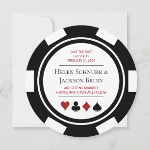 Las Vegas Wedding Sparen Sie das Poker Chip Casino Einladung