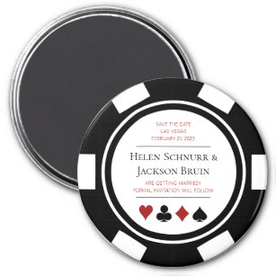 Las Vegas Wedding speichern das Datum Poker Chip S Magnet