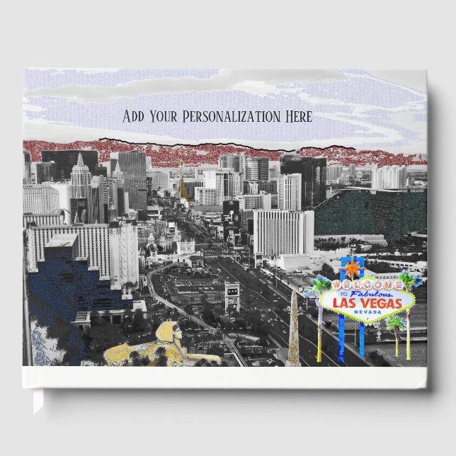 Las Vegas Wedding Strip und Begrüßungsansicht Gästebuch (Vorderseite)