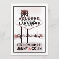 Las Vegas Wedding Vintag romantische Einladungen