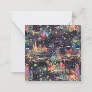 Las Vegas Weihnachten & Neujahr in Aquarell Mitteilungskarte