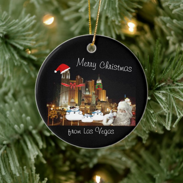 Las Vegas Weihnachten Personalisierte Keramik Orna Keramik Ornament (Baum)