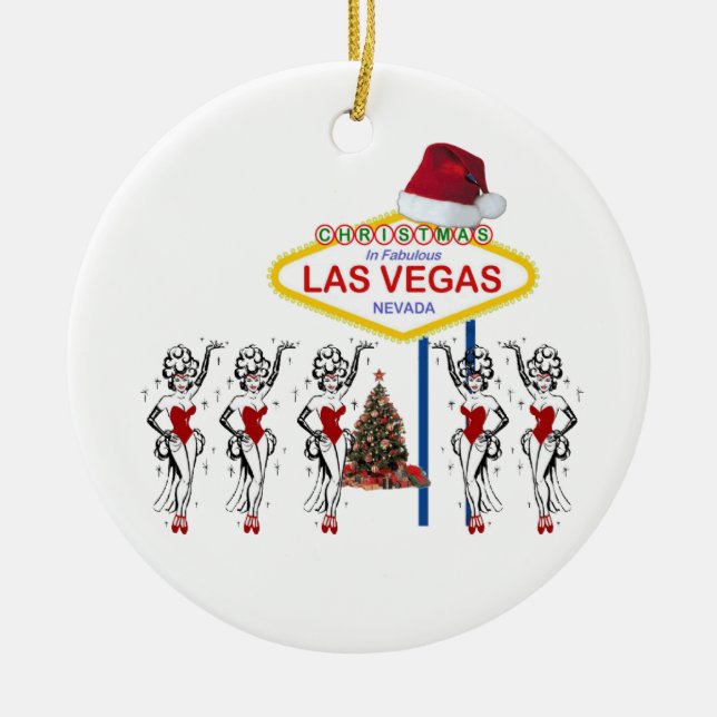 Las Vegas Weihnachten Personalisierte Keramik Orna Keramik Ornament (Vorne)