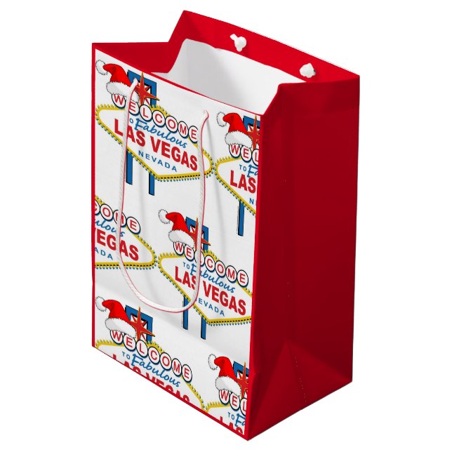 Las Vegas Weihnachtsgeschenktasche Mittlere Geschenktüte (Vorderseite Schrägansicht)