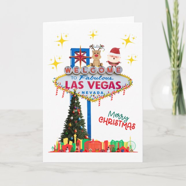 Las Vegas Weihnachtskarte Dankeskarte (Vorderseite)