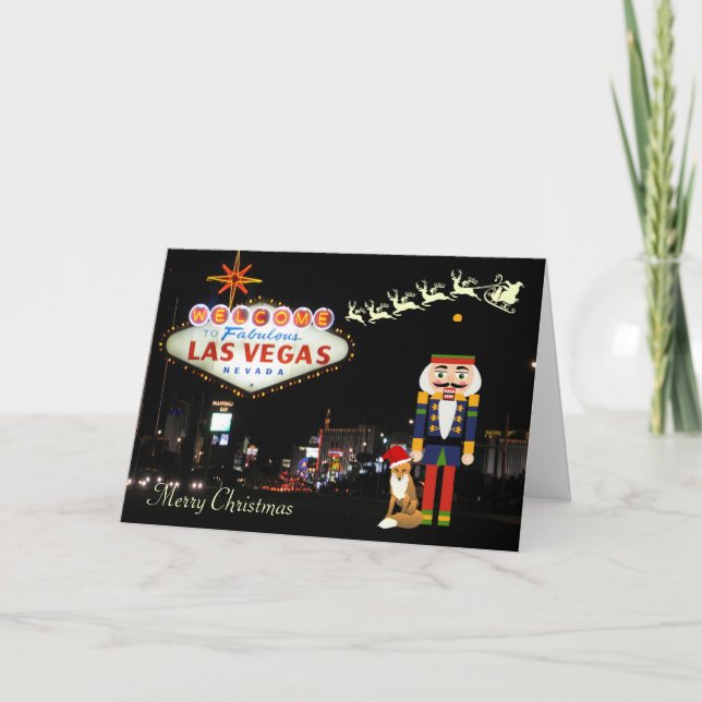 Las Vegas Weihnachtskarte mit Nutcracker Feiertagskarte (Vorderseite)