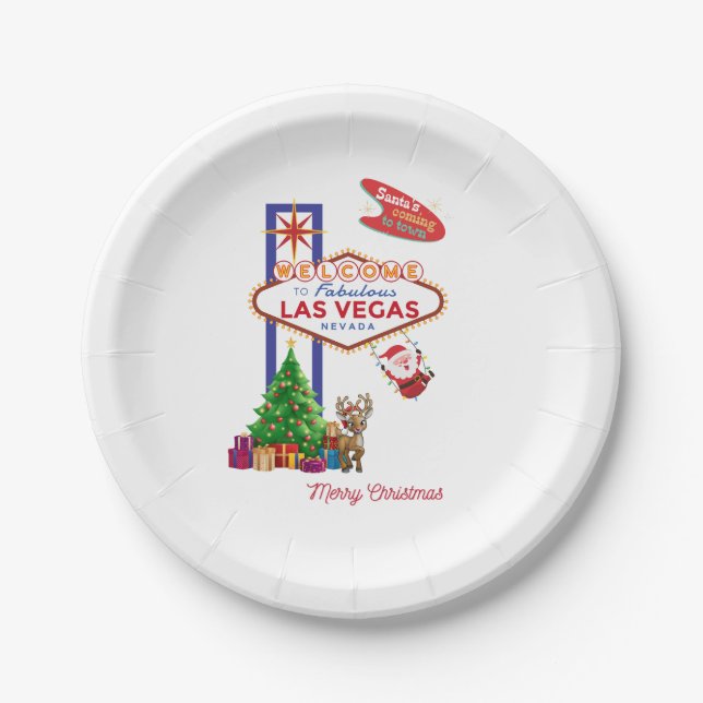 Las Vegas Weihnachtspapierplatte Pappteller (Vorderseite)