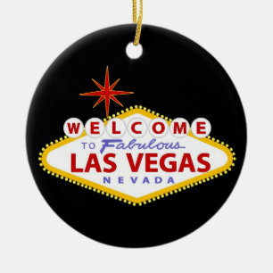 Las Vegas-Weihnachtsverzierung Keramikornament