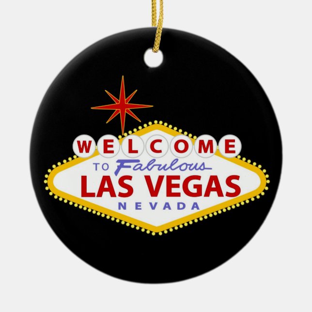 Las Vegas-Weihnachtsverzierung Keramikornament (Vorne)