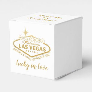 Las Vegas Welcome Sign Elegantes Goldenes Hochzeit Geschenkschachtel