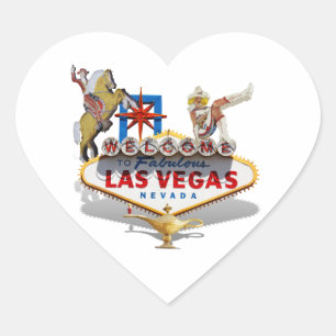 Las Vegas Willkommensschild Herz-Aufkleber