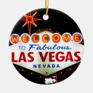 Las Vegas-Zeichen an der Nachtverzierung Keramik Ornament