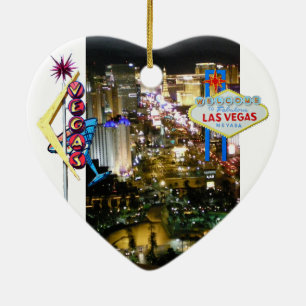 Las Vegas-Zeichen-Hochzeits-Andenken Keramik Ornament