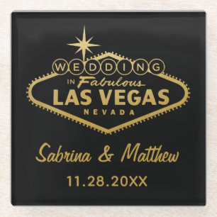 Las Vegas-Zeichen-Hochzeits-Geschenk-Idee   U Glasuntersetzer