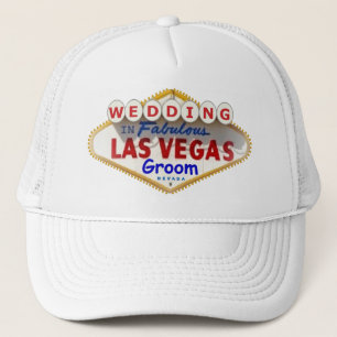 Las Vegas-Zeichen-Logo-Bräutigam-Kappe "HOCHZEIT " Truckerkappe