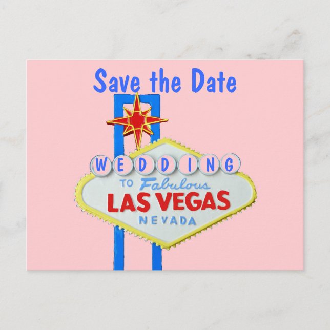Las Vegas-Zeichen Save the Date Ankündigungspostkarte (Vorderseite)