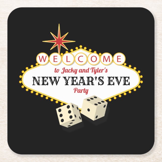Las- Vegasfestzelt-Silvester-Party Rechteckiger Pappuntersetzer (Vorderseite)