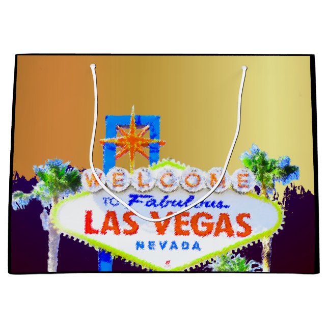 Las- VegasgoldJunggeselinnen-Abschied Große Geschenktüte (Vorderseite)