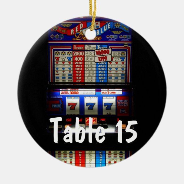 Las- Vegaskasino-Thema-Tischnummer Keramikornament (Vorne)